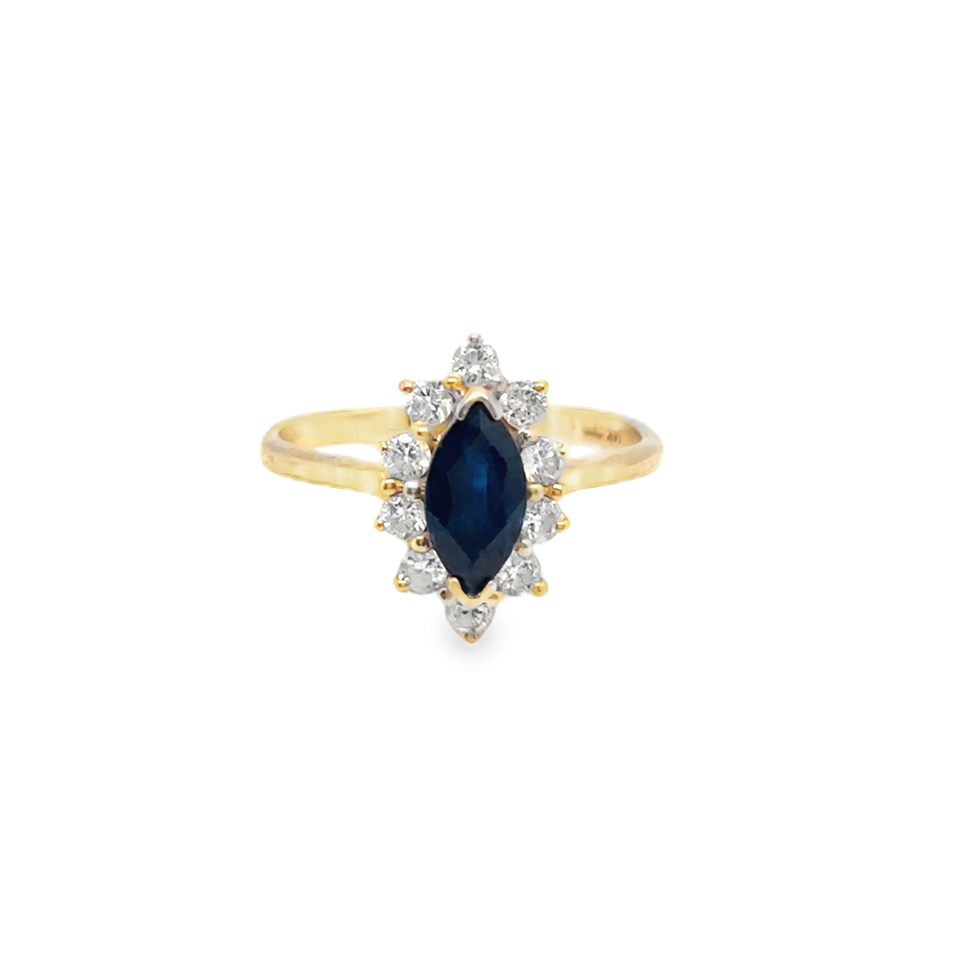 14KY Sapphire and Diamond Halo Ring