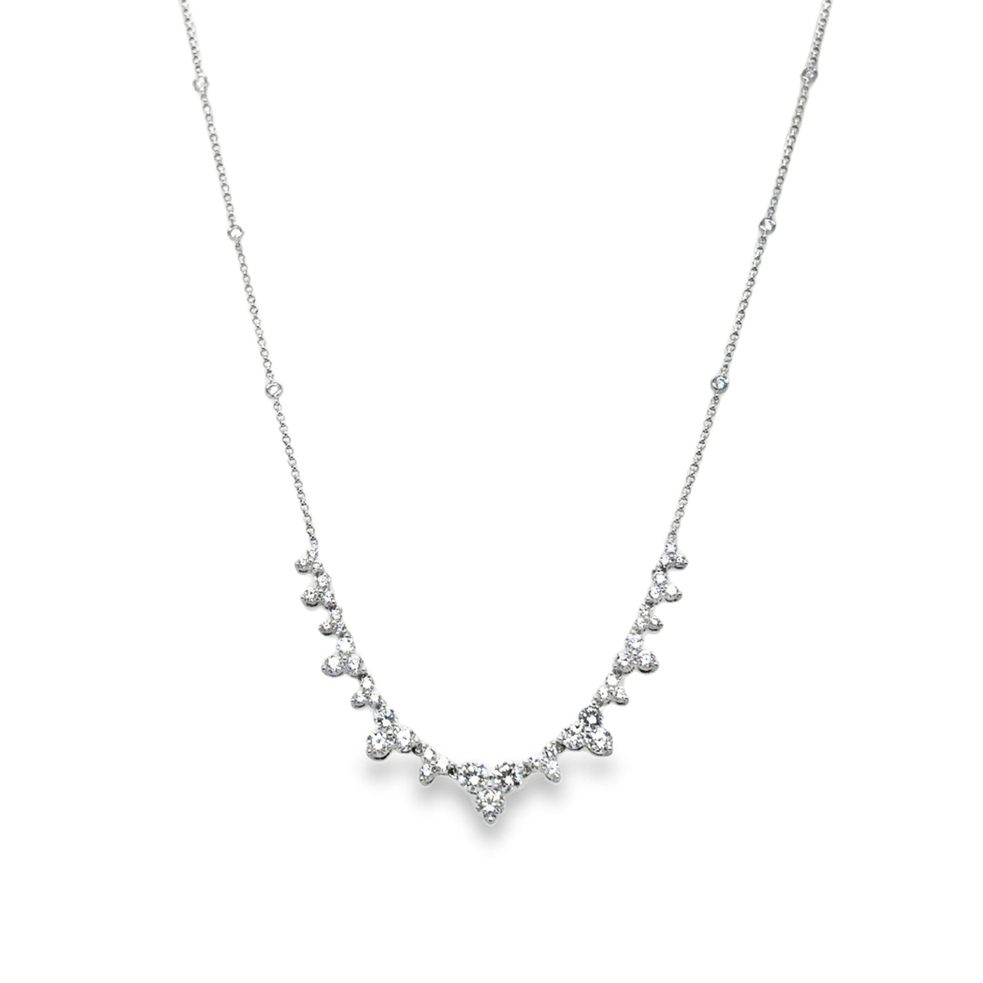 18KW Cluster Diamond Necklace