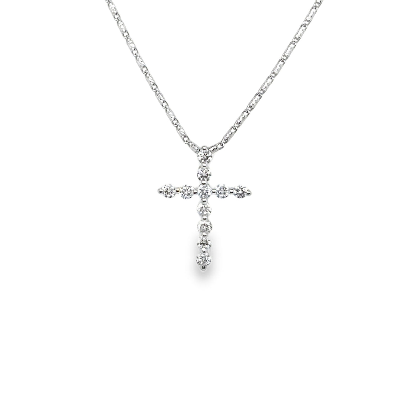 14KW Round Diamond Cross Slider Charm
