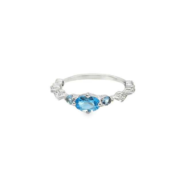 14KW "Athena" AquaMarine Ring