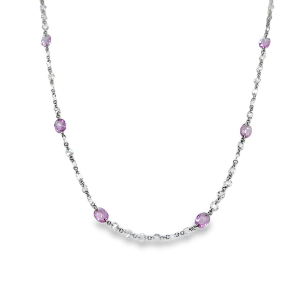14KW Pink Sapphire Necklace