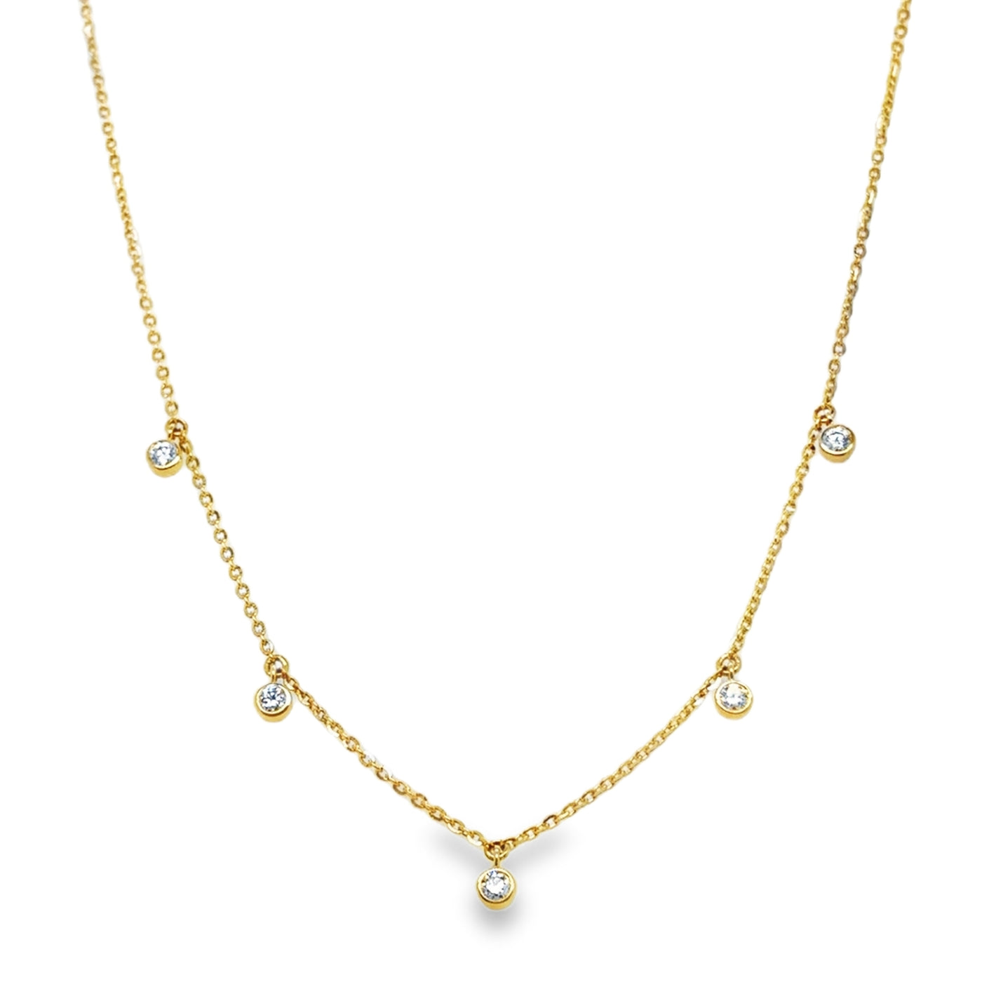 14KY Diamond Shaker Necklace