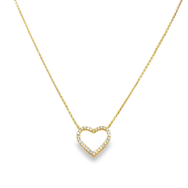 14KY 0.16 tdw Diamond Heart Necklace