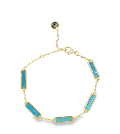 Turquoise Bar Bracelet Gold Plated