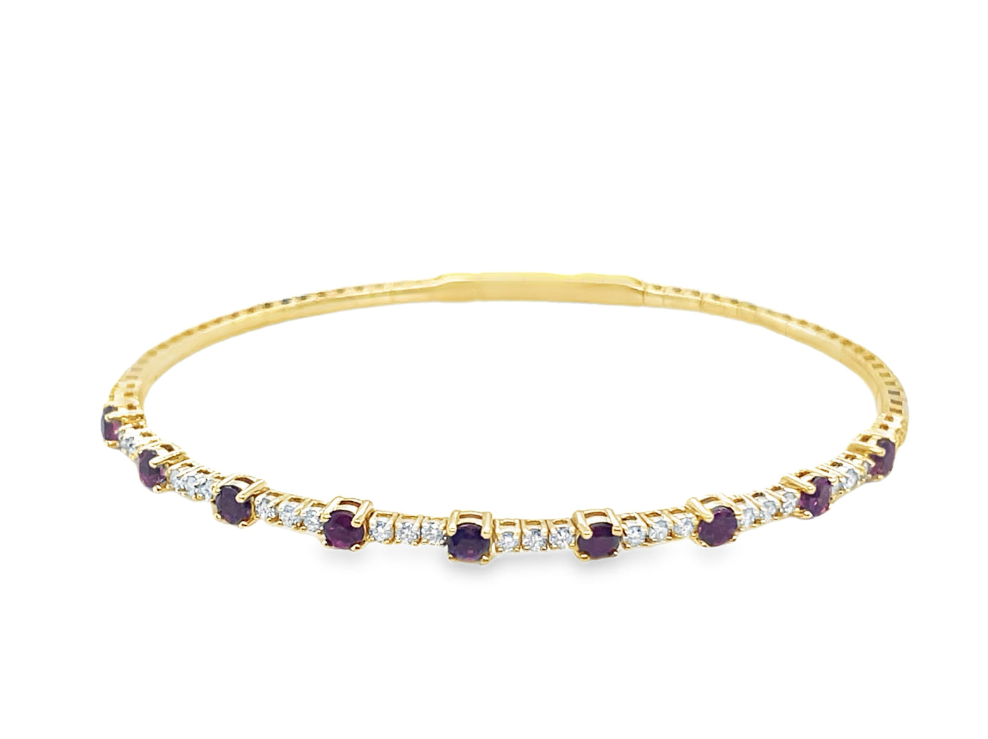 14K Ruby and Diamond Bangle Bracelet