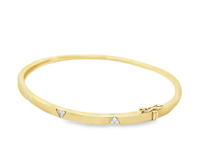 14K Diamond Triangle Bangle Bracelet