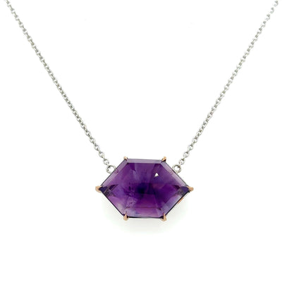 Moroccan Red Haired Amethyst Necklace