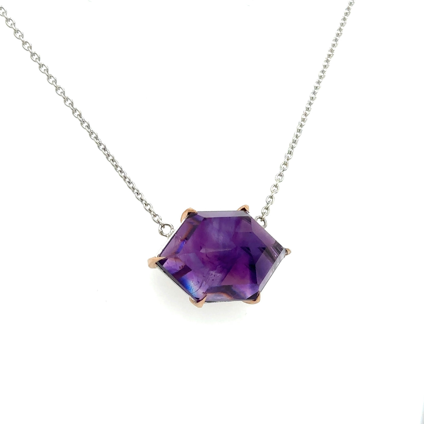 Moroccan Red Haired Amethyst Necklace