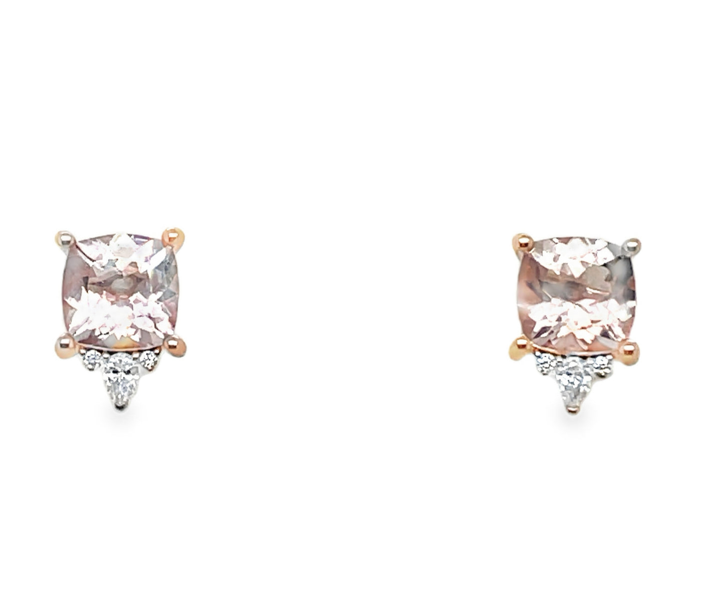 18K "Elouise" Morganite and Diamond Stud Earrings