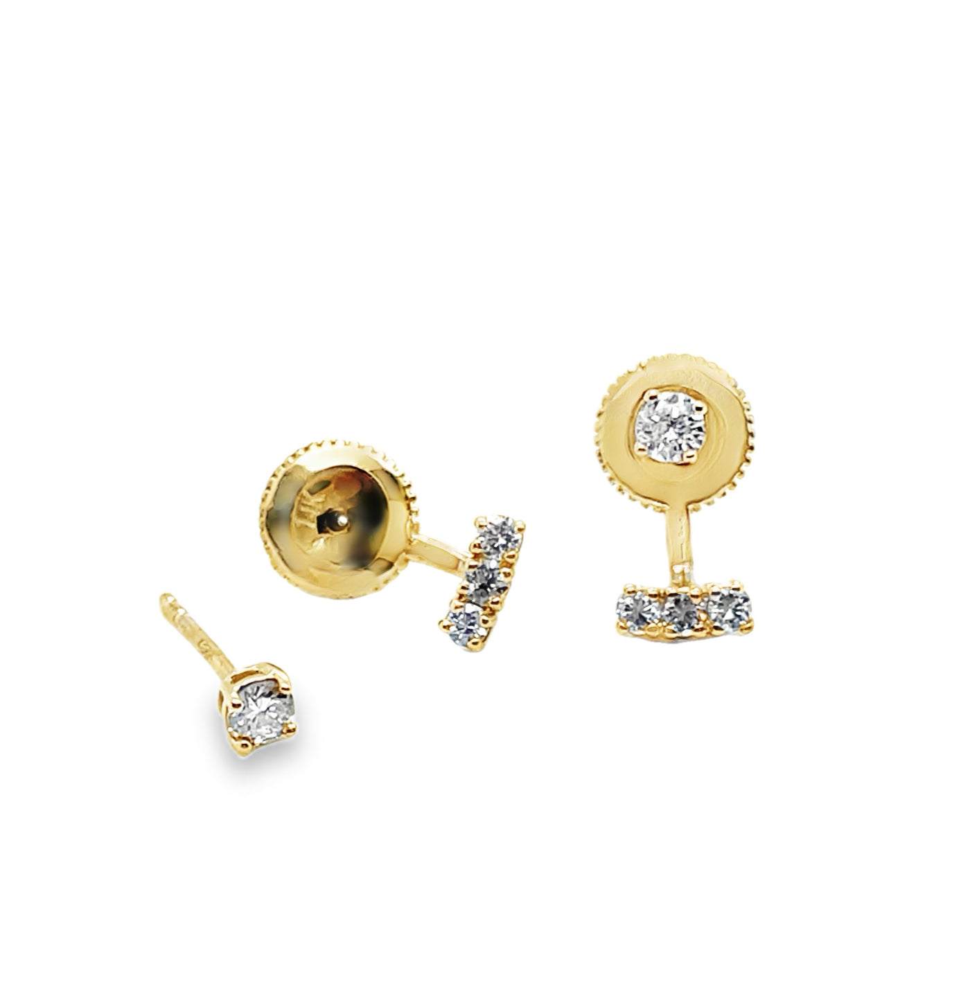 14K Diamond Stud & Removable Earring Jacket