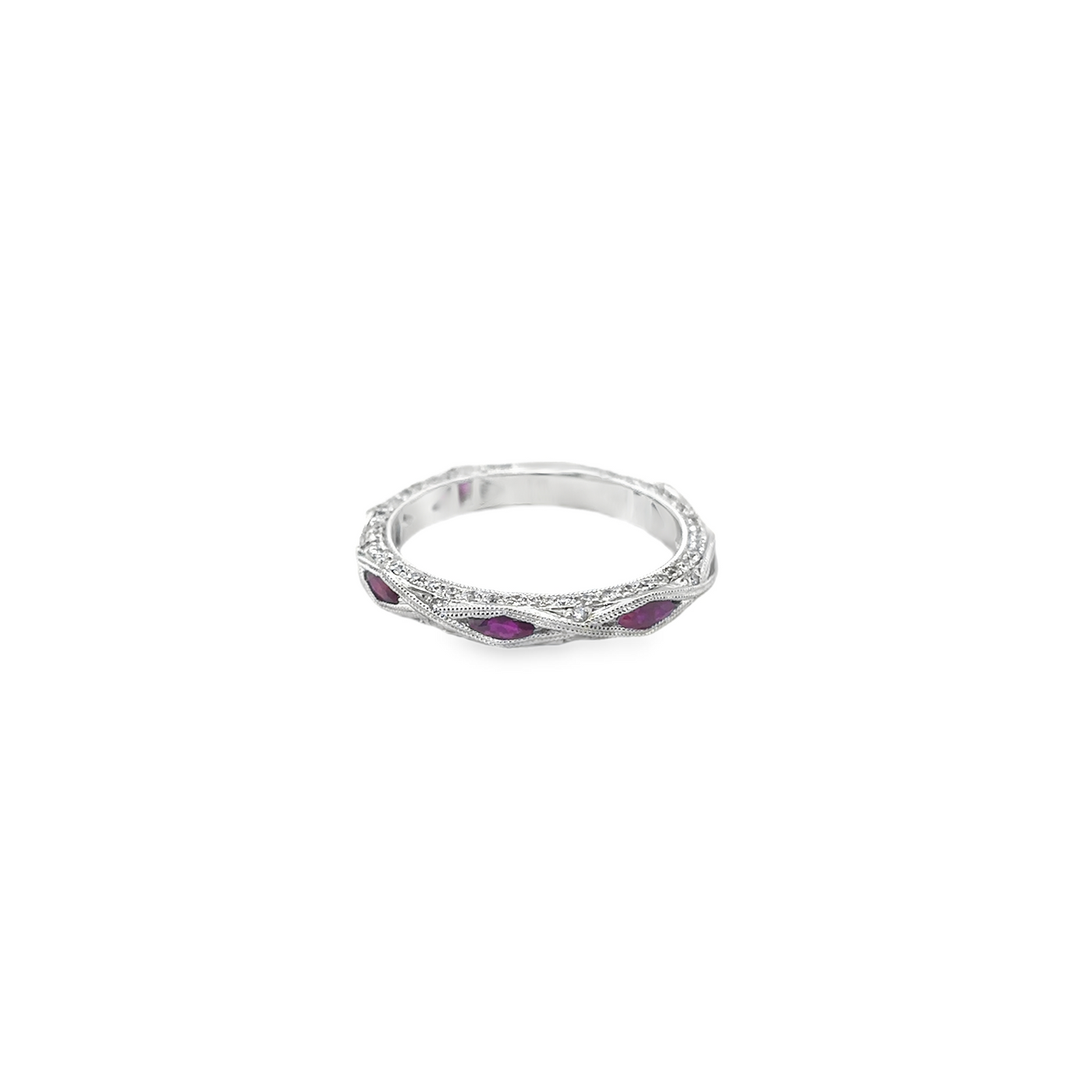 14KW Marquise Ruby and Diamond Ring