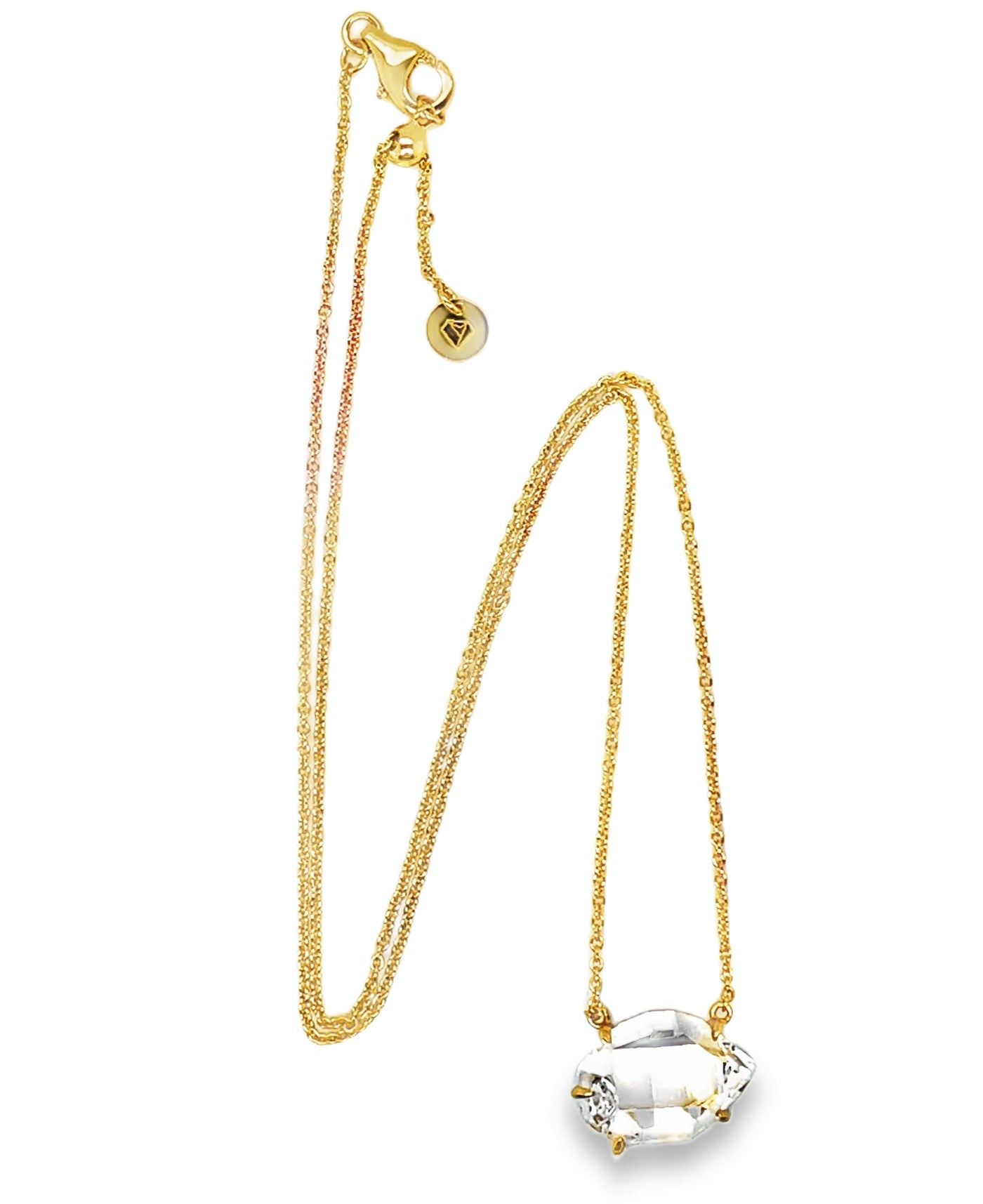 Herkimer Quartz Gold Plated Sterling Silver Necklace