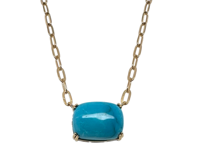 Statement Turquoise Paperclip Necklace