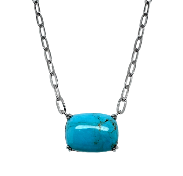 Statement Turquoise Paperclip Necklace