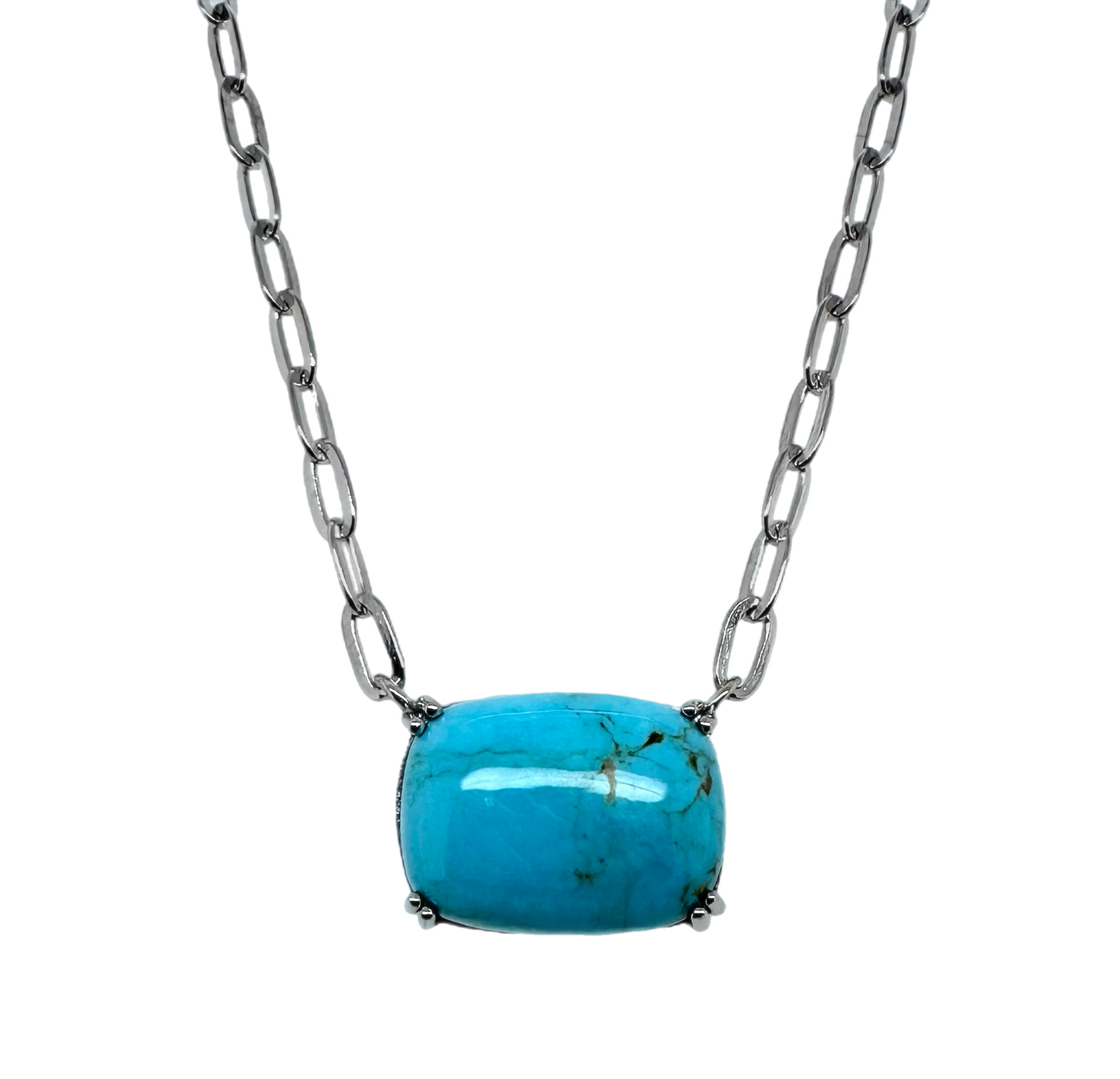 Statement Turquoise Paperclip Necklace