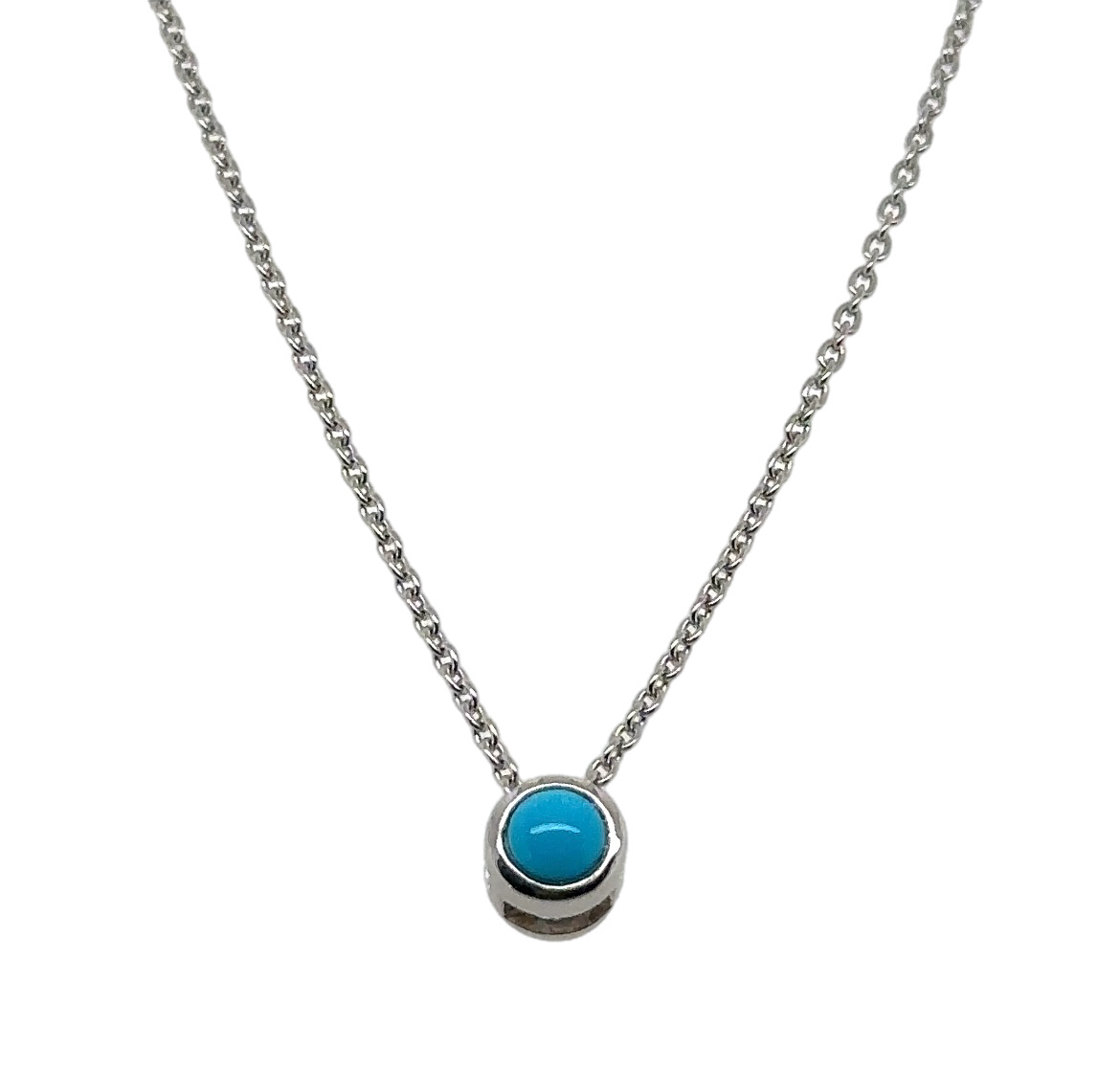 Round Turquoise Slider Necklace