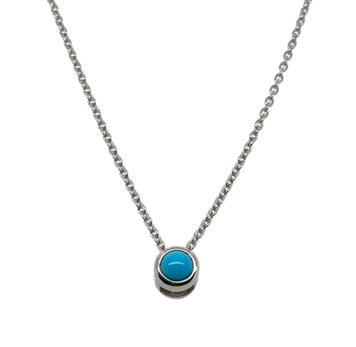 Round Turquoise Slider Necklace