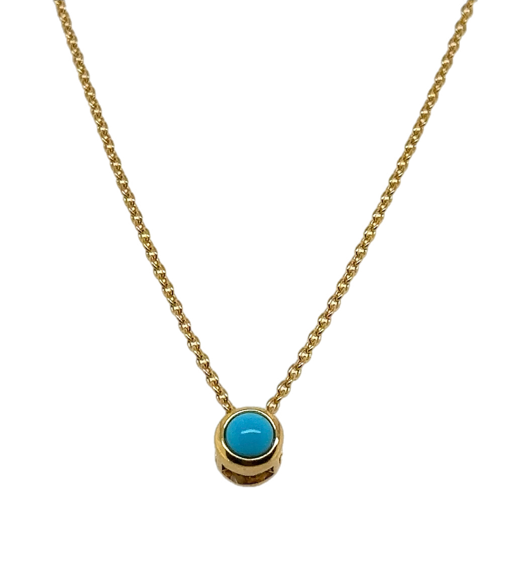 Round Turquoise Slider Necklace