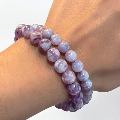 Gem Bracelet Lepidolite 7-8mm (long)
