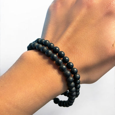 Gem Bracelet Frosted Black Agate
