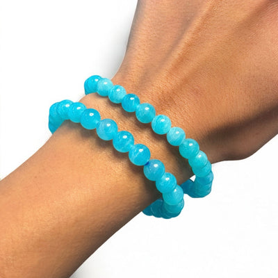 Gem Bracelet Bright Blue Amazonite 7-8mm