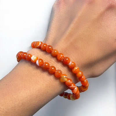 Gem Bracelet Orange Banded Agate