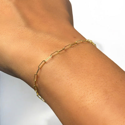 14K Gold Paperclip Bracelet