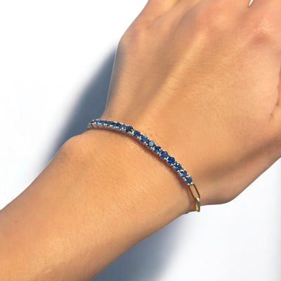 14TT Sapphire link and Paper Clip Chain Bracelet