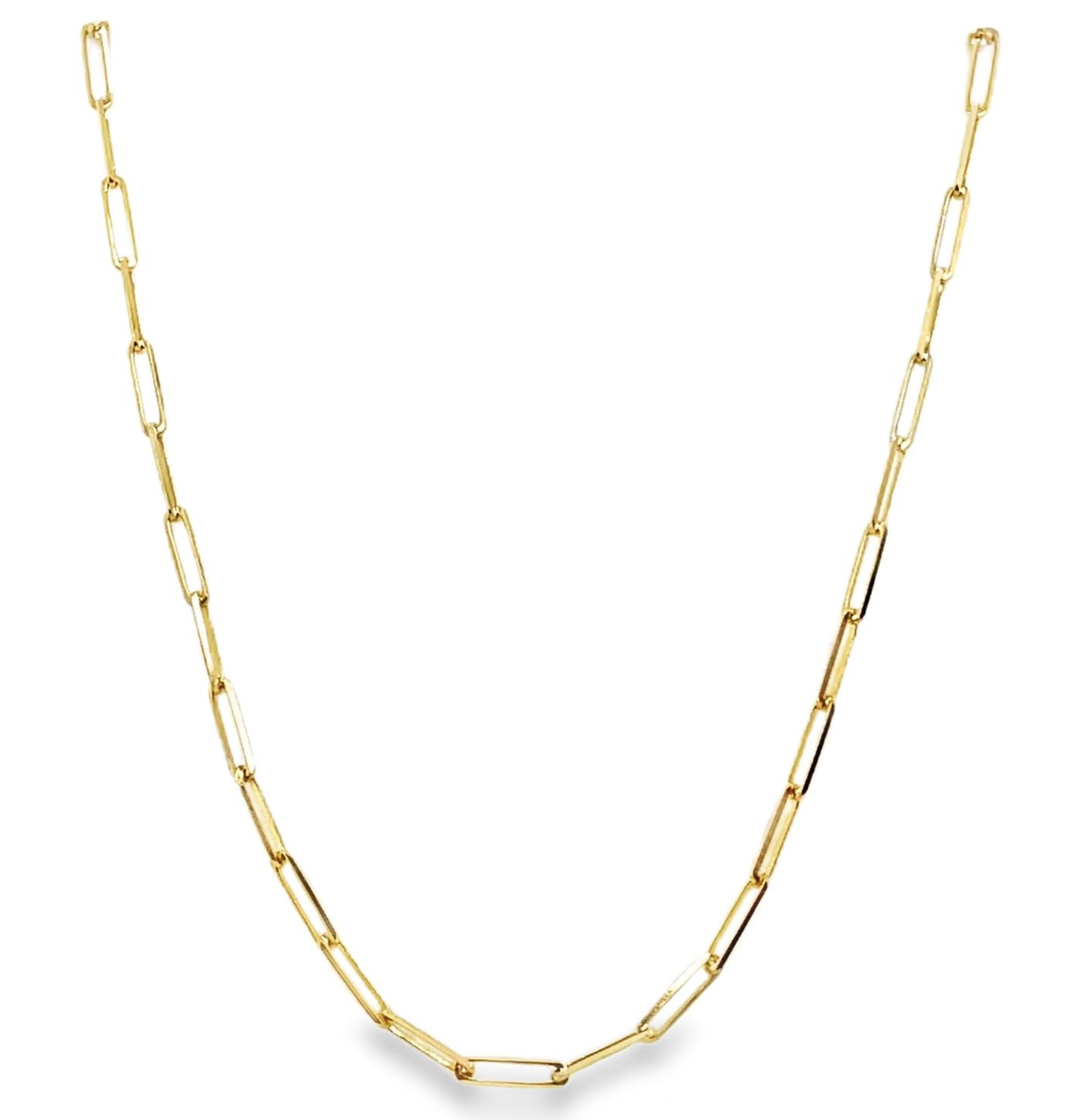 14K Yellow Gold Paperclip Chain Necklace