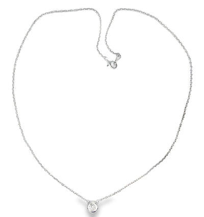 14K Bezel Set Diamond Solitaire Necklace