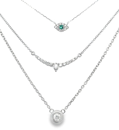 14K Bezel Set Diamond Solitaire Necklace