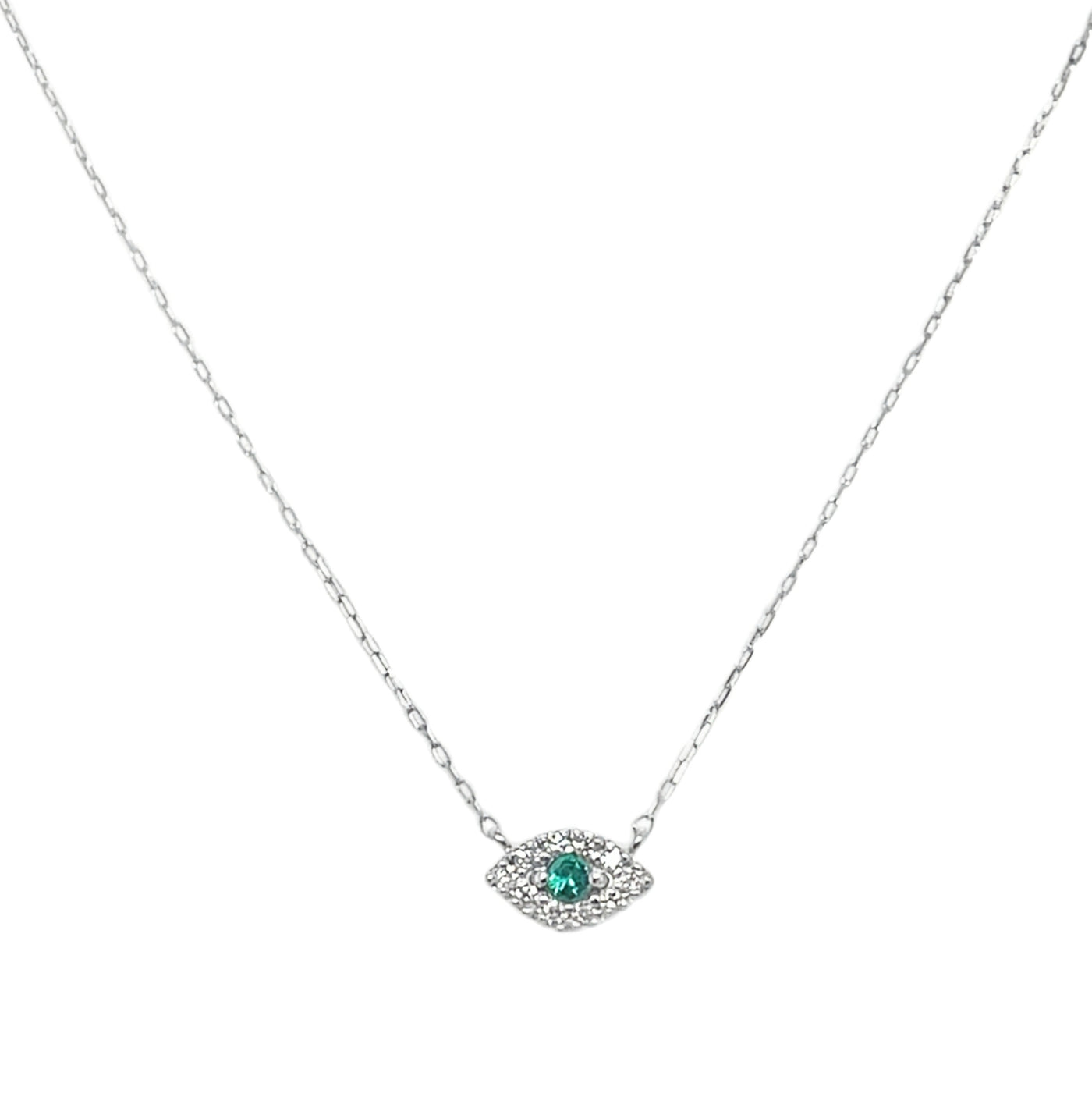 18K Diamond and Gemstone Evil Eye Necklace