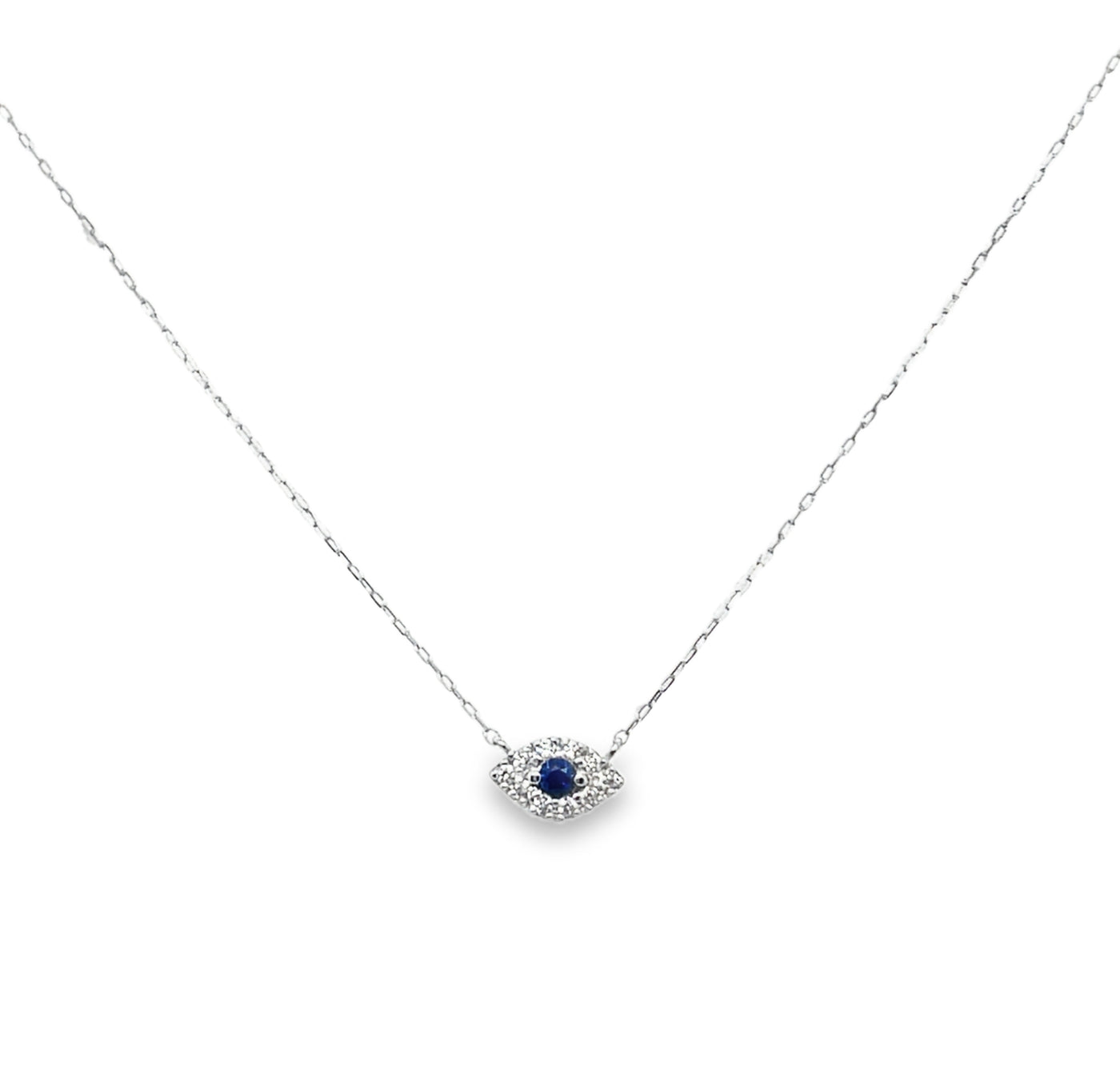 18K Diamond and Gemstone Evil Eye Necklace