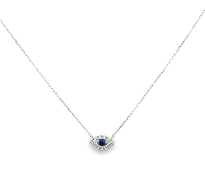 18K Diamond and Gemstone Evil Eye Necklace