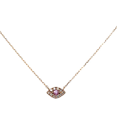 18K Diamond and Gemstone Evil Eye Necklace