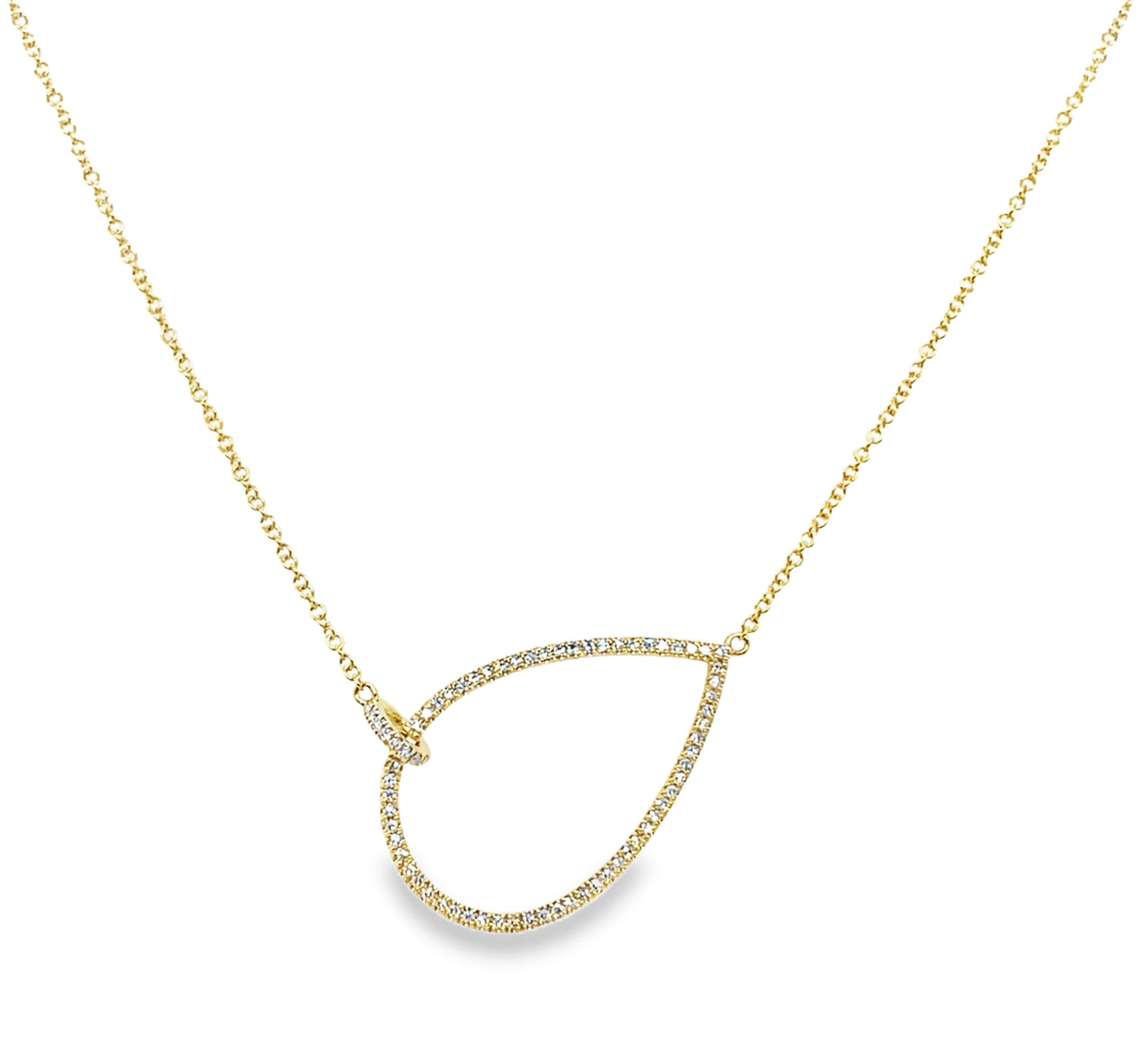 14K Diamond Teardrop Adjustable Necklace