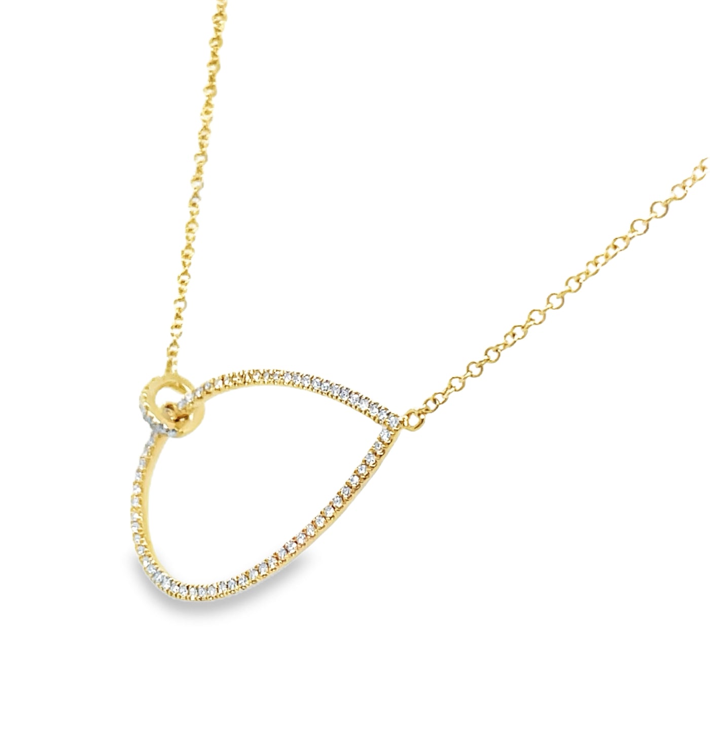 14K Diamond Teardrop Adjustable Necklace