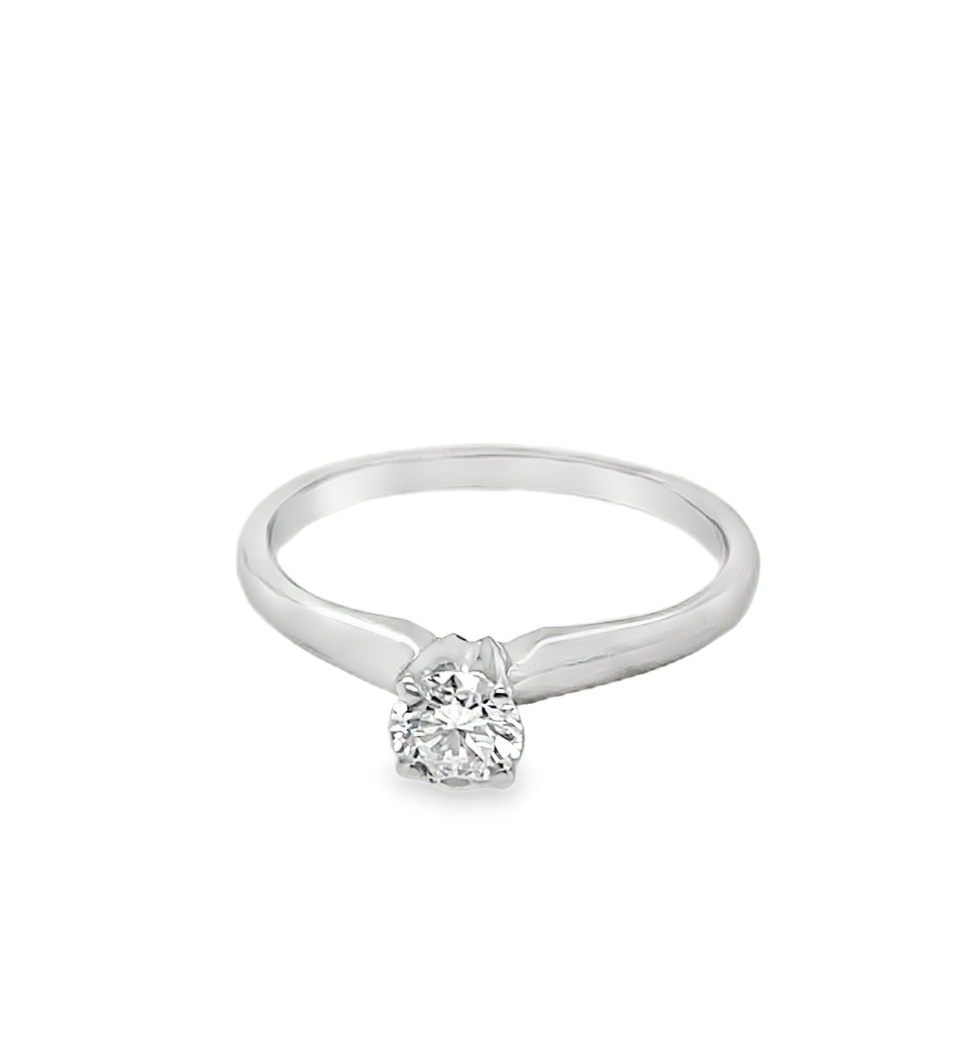 14K "Eva" Round Diamond Solitaire Ring