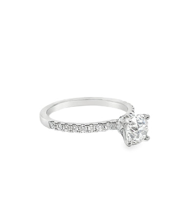 14K Round Diamond Hidden Halo Ring