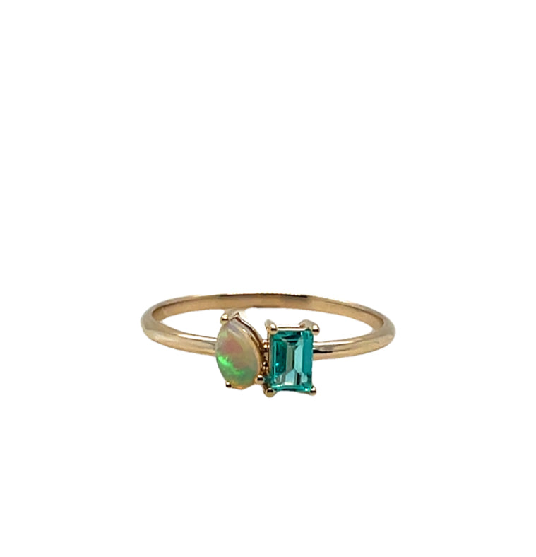 14K Toi et Moi Gemstone Ring