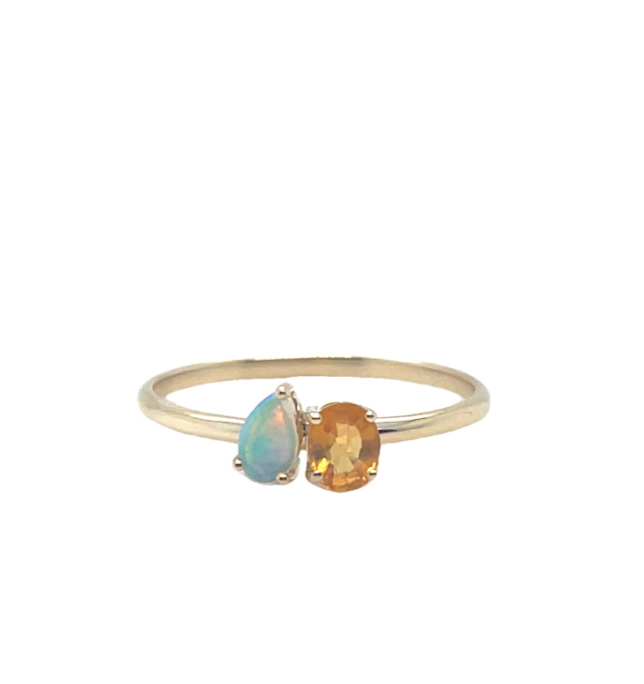 14K Toi et Moi Gemstone Ring