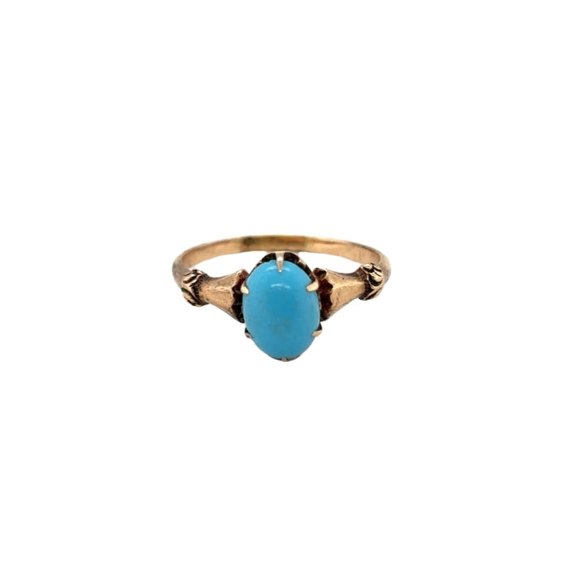 10KY Vintage Oval Turquoise Ring