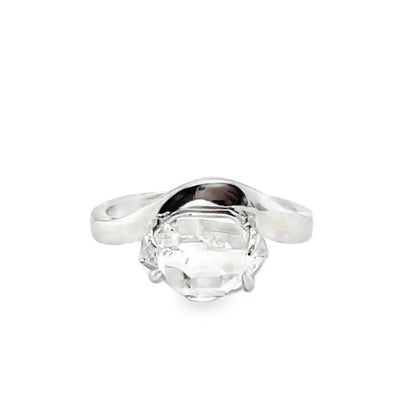 Herkimer Silver Freeform Modern Wave Ring