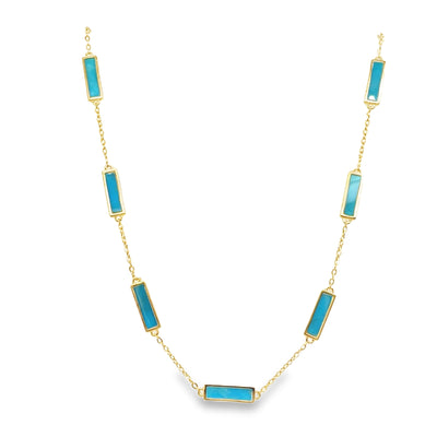 Modern Bar Station Necklace Gold