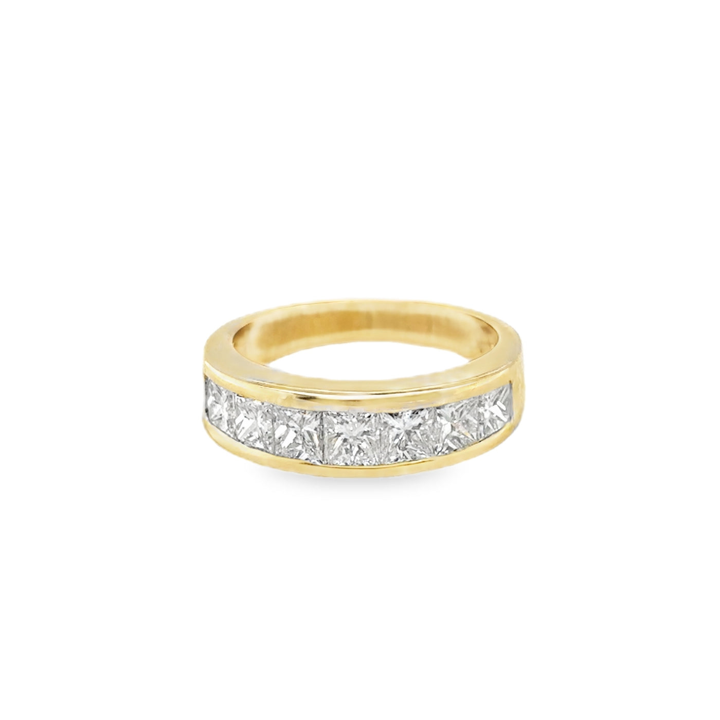 18KY Princess Cut Diamond Band