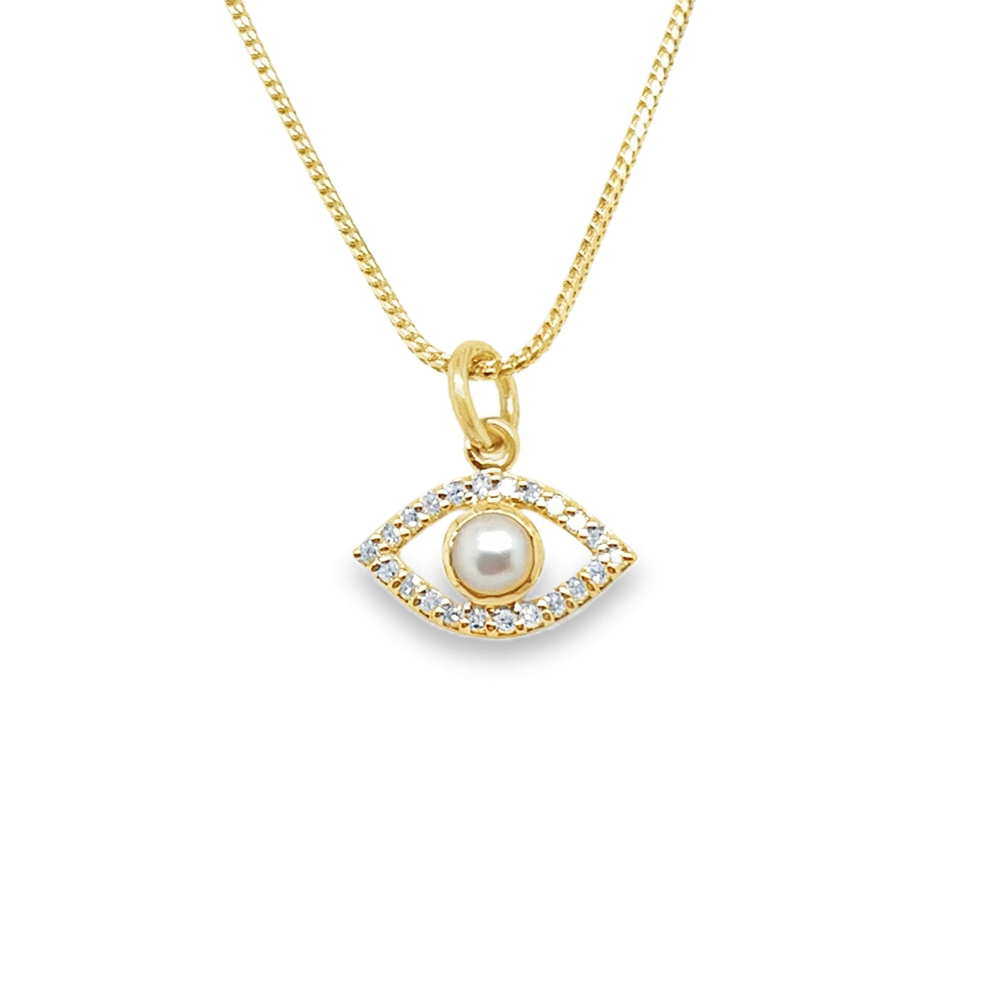 14KY Evil Eye Charm