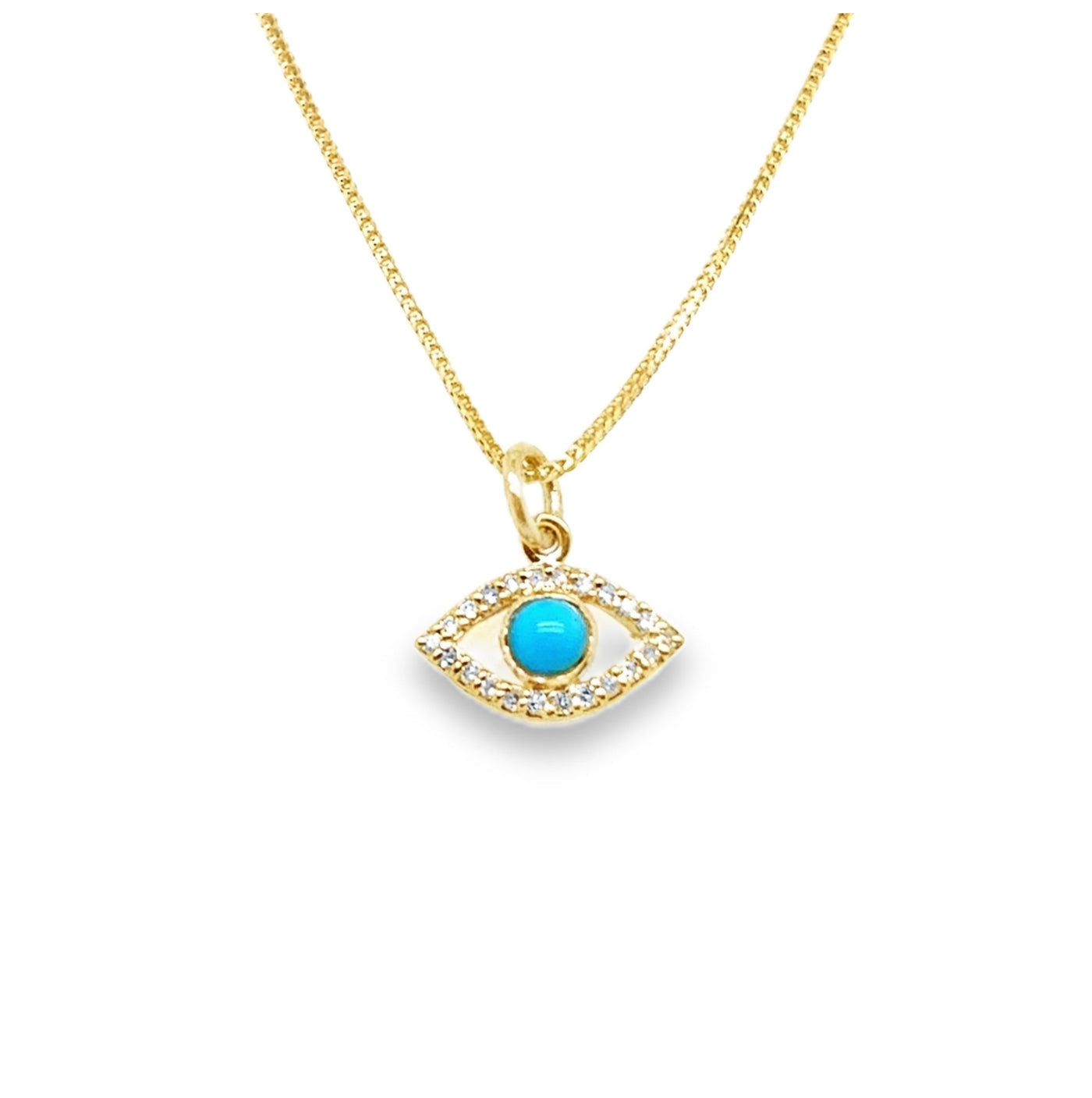 14KY Evil Eye Charm