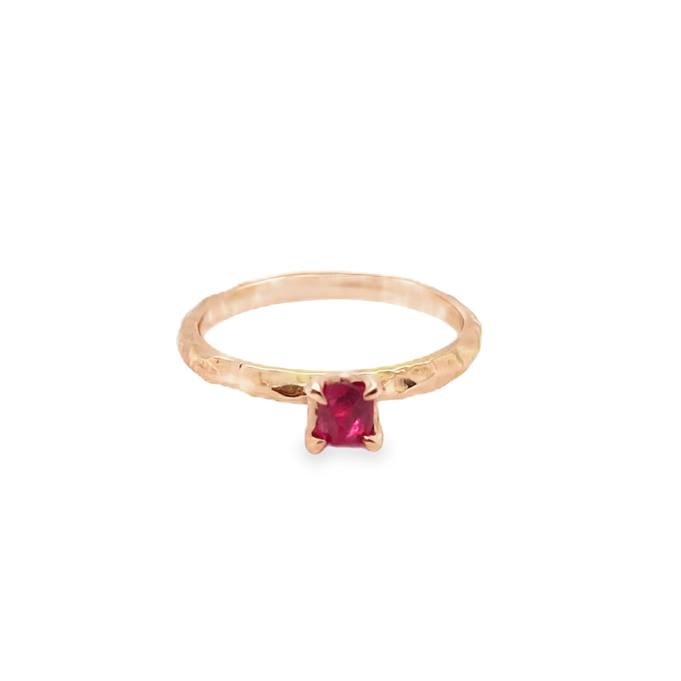RS 14KR Red Spinel Crystal Stacker Ring