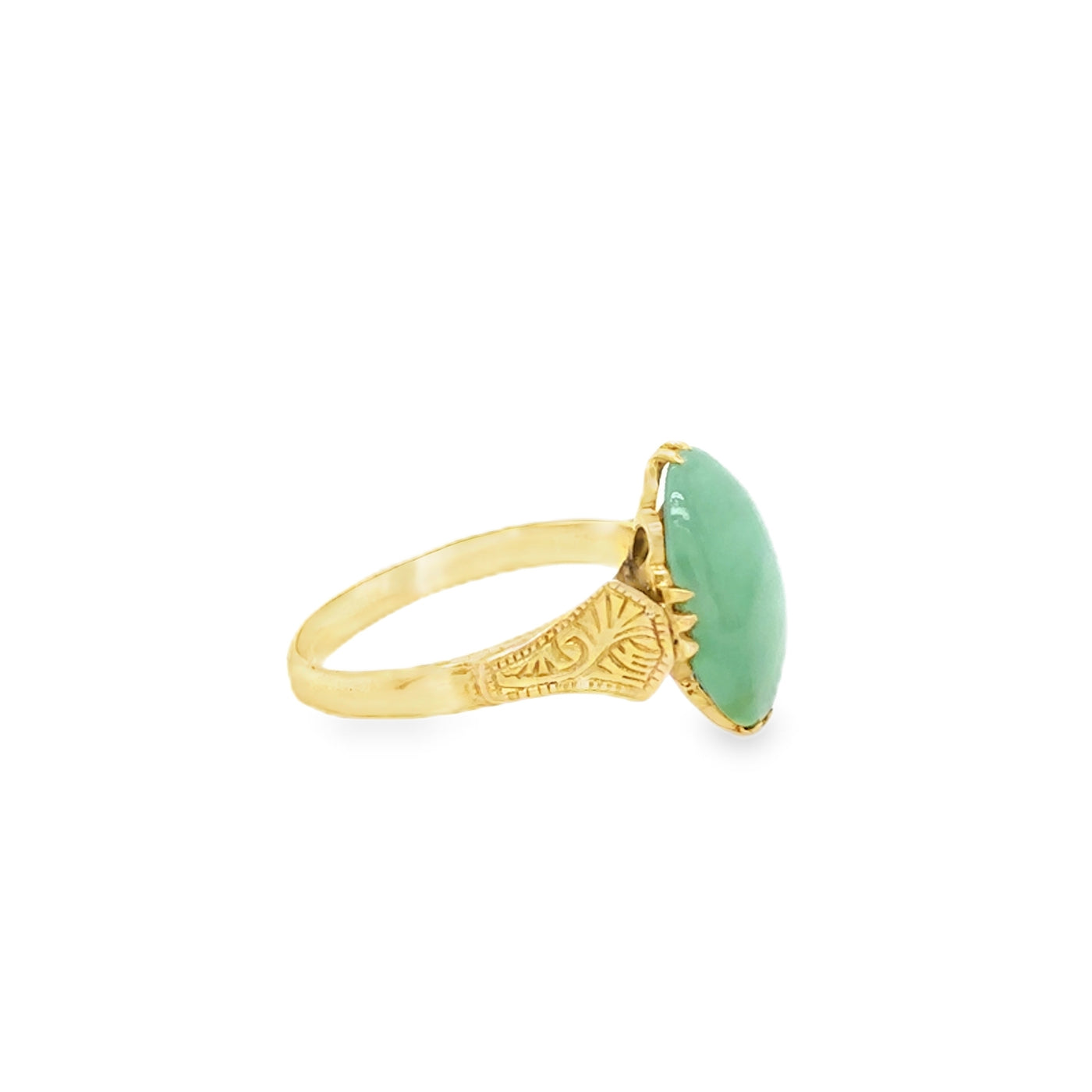 14KY Vintage Jade Ring