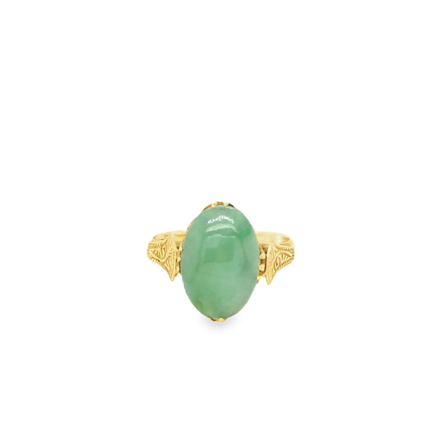 14KY Vintage Jade Ring